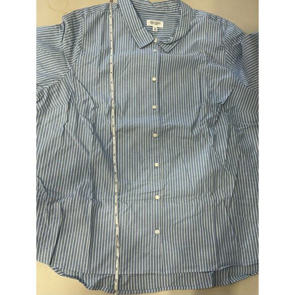 Candace Cameron Bure PLUS Hi-Low Boyfriend Shirt Ragetta Strip Size 2X NWOT - Picture 10 of 11